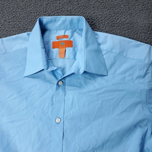 EGARA  Button Shirt Blue Mens 16.5 34 35 - Picture 1 of 6